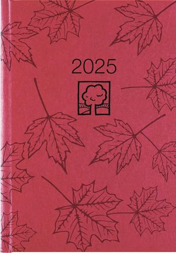 Wochenbuch rot 2025 - Bürokalender 14,6x21 cm - 1 Woche auf 2 Seiten - 128 Seiten - mit Eckperforation - Notizbuch - Blauer Engel - 766-0711 von Zettler