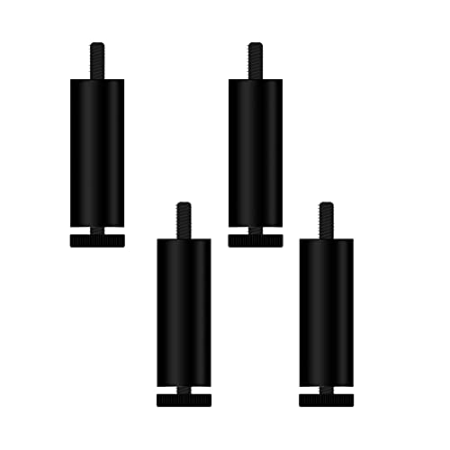 Zhaomi 4pcs Aluminiumlegierung Möbelfüße/StuhlBein/Verstellbare füße/Schrankbeine/Ersatzbeine/m8 Gewinde (metrisch 8mm)/?für Kommode,Sideboard,Beschichtungstisch,Werkbank (18cm/7.1in,Black) von Zhaomi