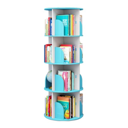 Mehrfarbiges, Um 360° Drehbares Bücherregal, Stehendes Bücherregal Für Kinder Und Erwachsene, Bodenstehendes Bücherregal (Color : B, S : 40 * 128cm) von Zhirong