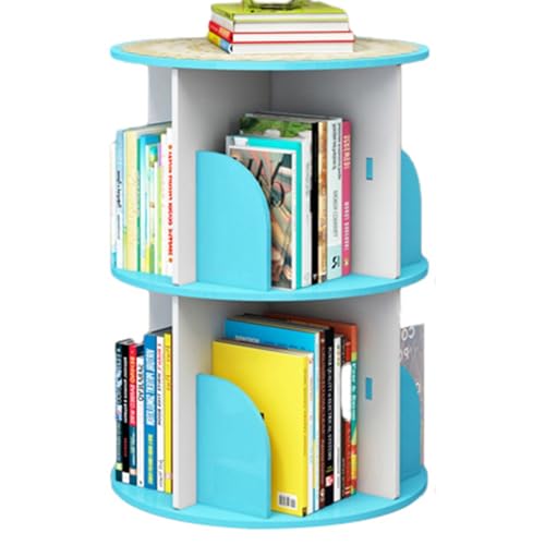 Mehrfarbiges, Um 360° Drehbares Bücherregal, Stehendes Bücherregal Für Kinder Und Erwachsene, Bodenstehendes Bücherregal (Color : B, S : 40 * 66cm) von Zhirong