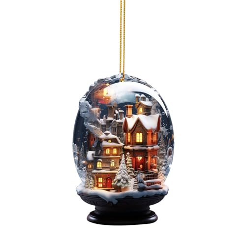 Weihnachtsdeko Amerikanisch Weihnachtsbaum Vintage-Weihnachts-Schneedekorationen, weihnachtliche Hängedekorationen, einzigartige Schneedekorationen, einzigartig gestaltete (B, One Size) von ZhungZaoh