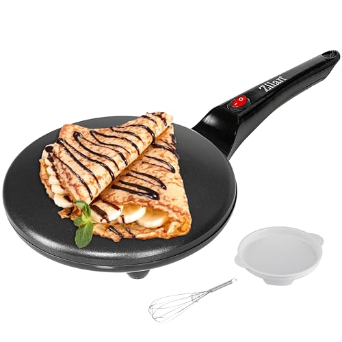 Crepes Maker | Cool-Touch-Griff | Antihaftbeschichtung | 20 cm Durchmesser | Creperie | Crepes Maschine | Crepesmaker | Galettes | Crepes Pfanne | 700 Watt von Zilan