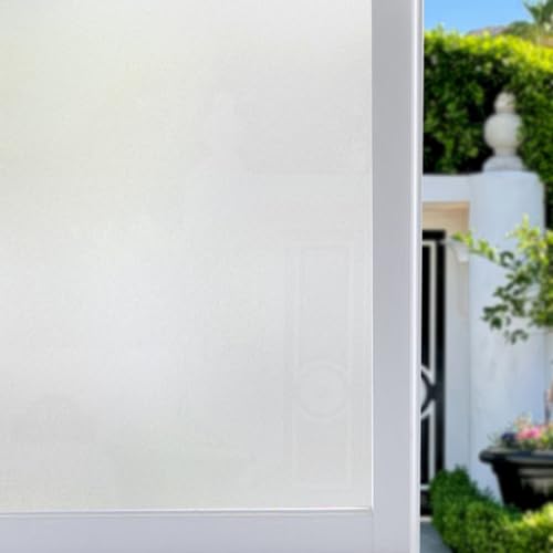 Zindoo Fensterfolie Sichtschutz Blickdicht Ohne Kleber Dekorfolie Gute Privatsphäre Schutz für Badezimmer, Familie, Umkleide und Konferenzräume 44.5 x 200 cm von Zindoo