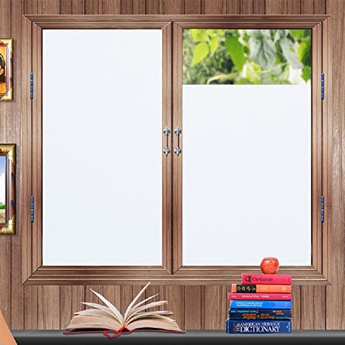 Zindoo Fensterfolie Weiß Milchglasfolie 44.5 * 200 cm Ohne Kleber 95% Privatsphäre Schutz von Zindoo