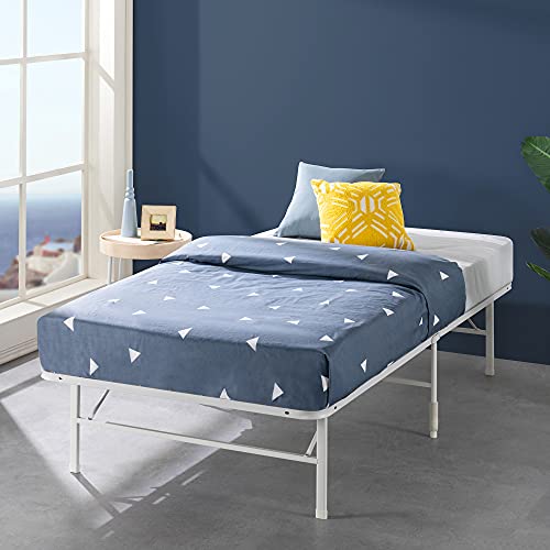 Zinus SmartBase Bett 90x200 cm - Höhe 35 cm mit Stauraum unter dem Bett - Metall-Plattformbettrahmen - Klappbarer Bettrahmen - Weiß von Zinus