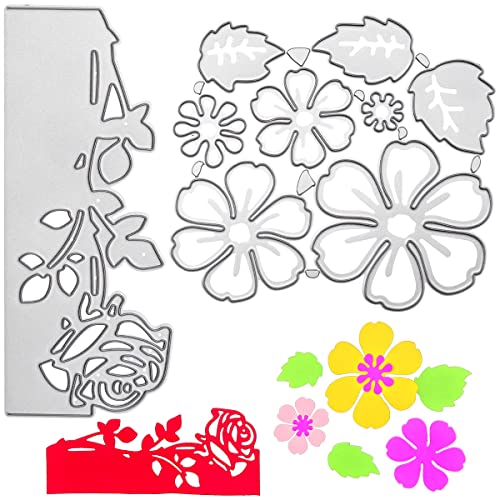 Stanzschablonen Blumen,Zliger 9 Pcs Stanzen Für Stanzmaschine Stanzschablone Blumen Set Metall Stanzformen Blumen Blüte Stanzschablonen Prägeschablone Für Diy Handwerk Cards Dekorative von Zliger