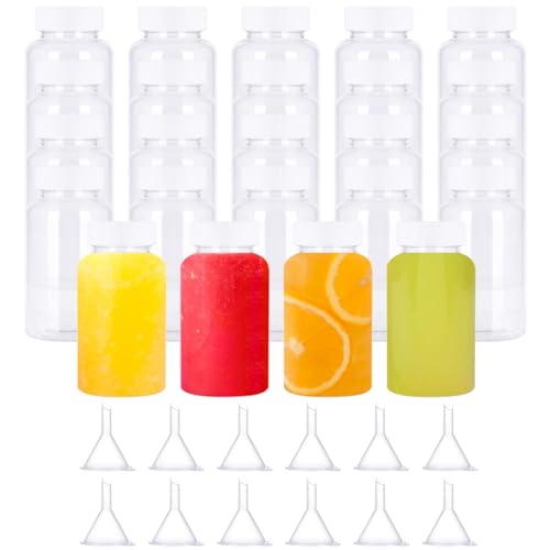 Zliger Pack of 24 juice bottles, clear juice bottles, suitable for milk tea, drinking bottles, juice and other drinks (transparent) von Zliger