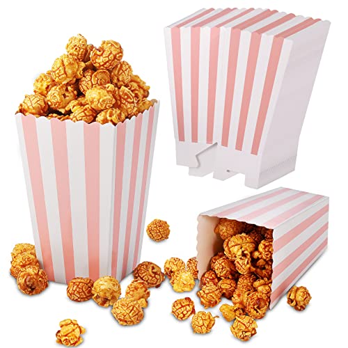 Zocipro 50Stk Popcorn Tüten Candy Container Popcorn Box, Partytüten Popcorntüten,kleine Papier-Süßigkeiten-Behälter, für Popcorn Salzstangen und Candybar (rosa)… von Zocipro
