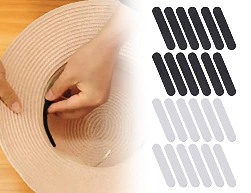 ZoeTekway 24 Stück Hutgrößen Reduzierer Schaumstoff Selbstklebend Schaumstoff Klebeband für Hutband Innen Zum Verkleinern (Schwarz, Weiß) von ZoeTekway