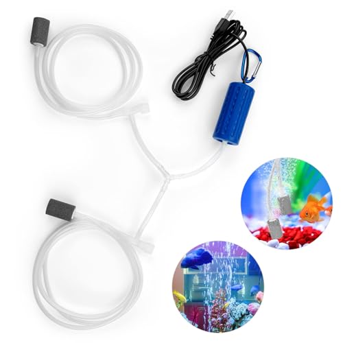 Zstar Mini USB Aquarium Luftpumpen Tragbare Sauerstoff Luftpumpen Stumm Energiespar Zubehör, Navy Blau von Zstar