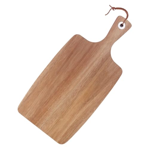 Zstar Servierbrett Holz, Akazie Holzschneidebrett mit Griff, Pizzateller Schneidbrett aus Holz, Natur Tablett für Pizza, Brot, Steak, 31x23x1.5cm von Zstar