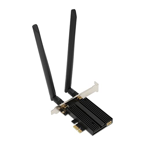 Zunate PCIe WiFi-Karte, AX210 PCIe WiFi 6E-Karte Netzwerkkartenadapter für Desktop, Gaming, Bluetooth 5.2, WPA3, 802.11ax Tri-Band-Wireless-Adapter mit Abnehmbarer Antenne von Zunate
