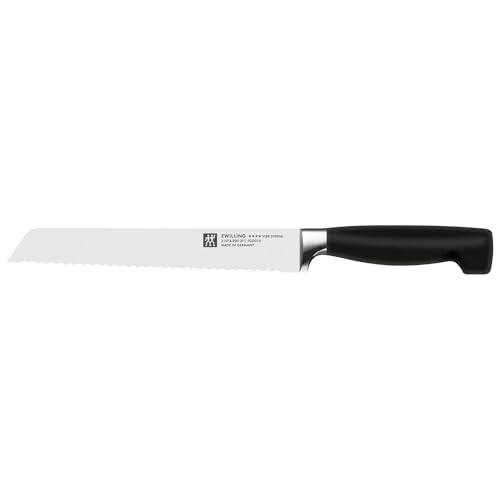 ZWILLING Twin Four Star ll Brotmesser, Klingenlänge 20 cm, Ergonomischer Kunststoffgriff, Schwarz von Zwilling