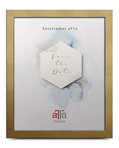 aFFa frames, Hekla, Bilderrahmen, MDF-Fotorahmen, pflegeleicht, rechteckig, mit Acrylglasfront, Gold, 40 x 50 cm von aFFa frames