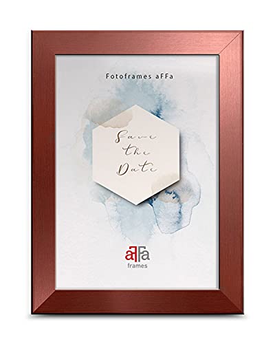 aFFa frames, Hekla, Bilderrahmen, MDF Fotorahmen, pflegeleicht, rechteckig, mit Acrylglasfront, Rose Gold, 13x18 cm von aFFa frames