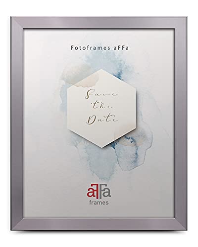 aFFa frames, Hekla, Bilderrahmen, MDF-Fotorahmen, pflegeleicht, rechteckig, mit Acrylglasfront, Silber, 40 x 50 cm von aFFa frames