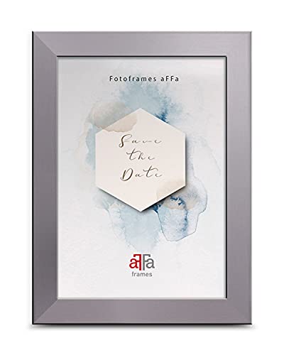 aFFa frames, Hekla, Bilderrahmen, MDF-Fotorahmen, pflegeleicht, rechteckig, mit Acrylglasfront, Silber, 9 x 13 cm von aFFa frames