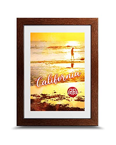 aFFa frames frames, California, Bilderrahmen aus Kunststoff, hell, rechteckig, mit Acrylglasfront, HDF-Hintergrund, braun, 15x21 cm von aFFa frames