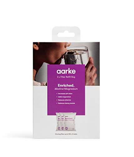 Aarke 3er-Pack Enriched Filter Nachfüllbeutel – Erhöht den pH-Wert, Fügt Magnesium Hinzu, Reduziert unerwünschten Geschmack & Schwermetalle – Filtert bis zu 3x120 Liter Wasser von aarke