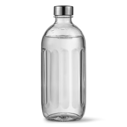 Aarke Glasflasche für Wassersprudler Carbonator Pro, Spülmaschinenfeste, mit Details in Edelstahl von aarke