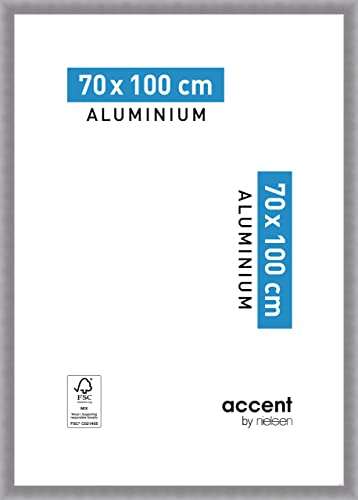 accent by nielsen Aluminium Bilderrahmen Largo, 70x100 cm, Struktur Silber Matt von accent by nielsen