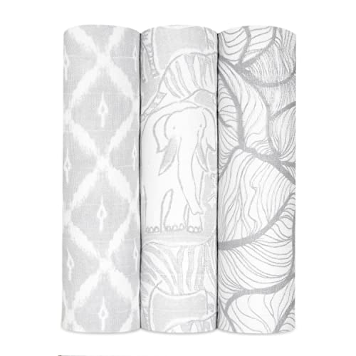 Aden + Anais Swaddle Decke - Pack von 3, Culture Club | Silky Soft 120x120cm | Großer 100% atmungsaktives Bambus Musselin Cotton Swaddle Wrap Set für Mädchen & Jungen | Neugeborene und Kinderschlaf von aden + anais