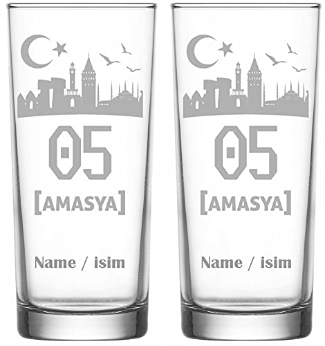 Raki Gläser mit Gravur Glas Bardagi Bardak Rakigläser mit Namen isimli hediye Türkiye Türkei 05 Amasya von aina