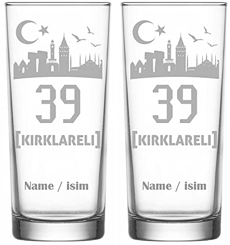 Raki Gläser mit Gravur Glas Bardagi Bardak Rakigläser mit Namen isimli hediye Türkiye Türkei 39 Kirklareli von aina