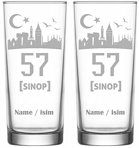 Raki Gläser mit Gravur Glas Bardagi Bardak Rakigläser mit Namen isimli hediye Türkiye Türkei 57 Sinop von aina