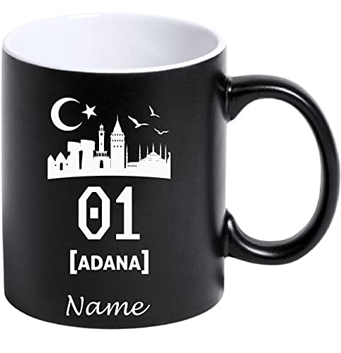 Tasse Kaffeetasse Kahve Cay Bardagi Bardak Hediye Matt Schwarz Türkei Flagge Motiv2 01 Adana von aina