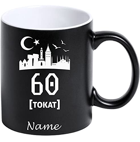 Tasse Kaffeetasse Kahve Cay Bardagi Bardak Hediye Matt Schwarz Türkei Flagge Motiv2 60 Tokat von aina