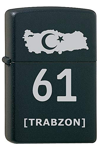 Türkei Flagge Trabzon Feuerzeug mit Namen Gravur Benzinfeuerzeug von aina