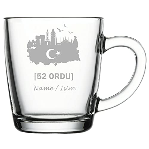 aina Türkische Teegläser Cay Bardagi türkischer Tee Glas mit Name isimli Hediye - Teeglas Graviert mit Namen 52 Ordu von aina