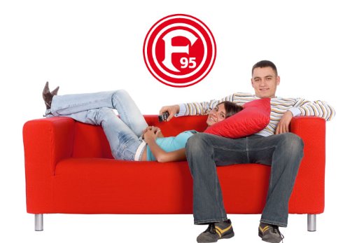 alenio Wandtattoo Fortuna Düsseldorf Logo F95 Fußball Wandsticker Fanartikel 40 cm Ø selbstklebend auch auf Raufaser Tapete von alenio