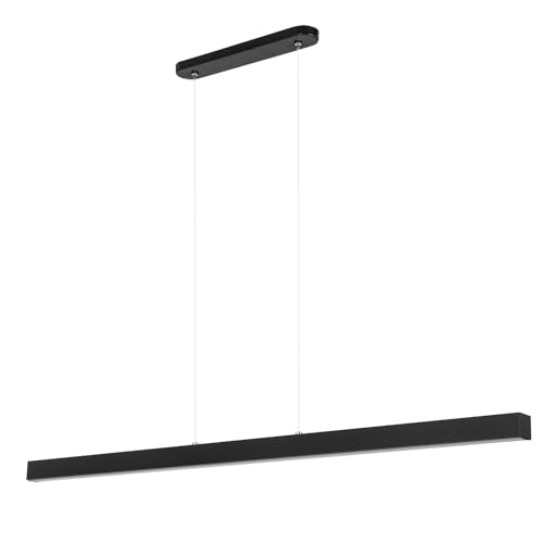 alfalux Lampe LED Hängelampe aus Metall Wohnzimmer Hängeleuchte Pendelleuchte Esstischlampe Hängeleuchten & Pendelleuchten Höhenverstellbar Neutralweißes Licht 116 cm WI116LED-4K-SCHWARZ von alfalux