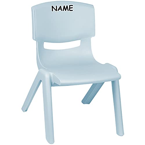 Kinderstuhl/Stuhl Farbe wählbar blau/eisblau - pastell - inkl. Name - Plastik - bis 100 kg belastbar/kippsicher - für INNEN & AUßEN - 0-99 Jahre -.. von alles-meine.de GmbH
