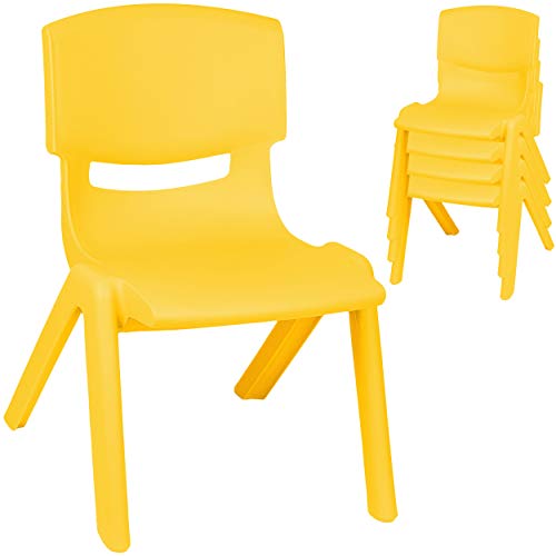 alles-meine.de GmbH 2 Stück - Kinderstühle/Stühle - Farbwahl - gelb - Plastik - bis 100 kg belastbar/kippsicher - für INNEN & AUßEN - 0-99 Jahre - stapelbar - Garten - Kind.. von alles-meine.de GmbH