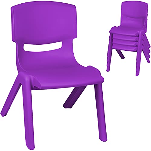 alles-meine.de GmbH 4 Stück - Kinderstühle/Stühle Farbe wählbar lila - violett/Purpur - Plastik - bis 100 kg belastbar/kippsicher - für INNEN & AUßEN - 0-99 Jahre - s.. von alles-meine.de GmbH