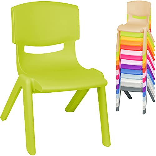 alles-meine.de GmbH 4 Stück - Kinderstühle/Stühle - Farbwahl - bunter Farb-Mix - Plastik - bis 100 kg belastbar/kippsicher - für INNEN & AUßEN - 0-99 Jahre - stapelbar - Ga.. von alles-meine.de GmbH