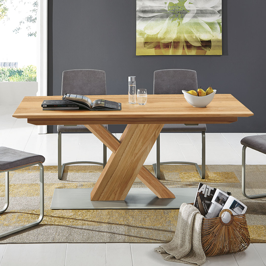 Tisch "Revera" - Größe: 90x220 cm - Holzart: Kernbuche - Farbe: braun von allnatura