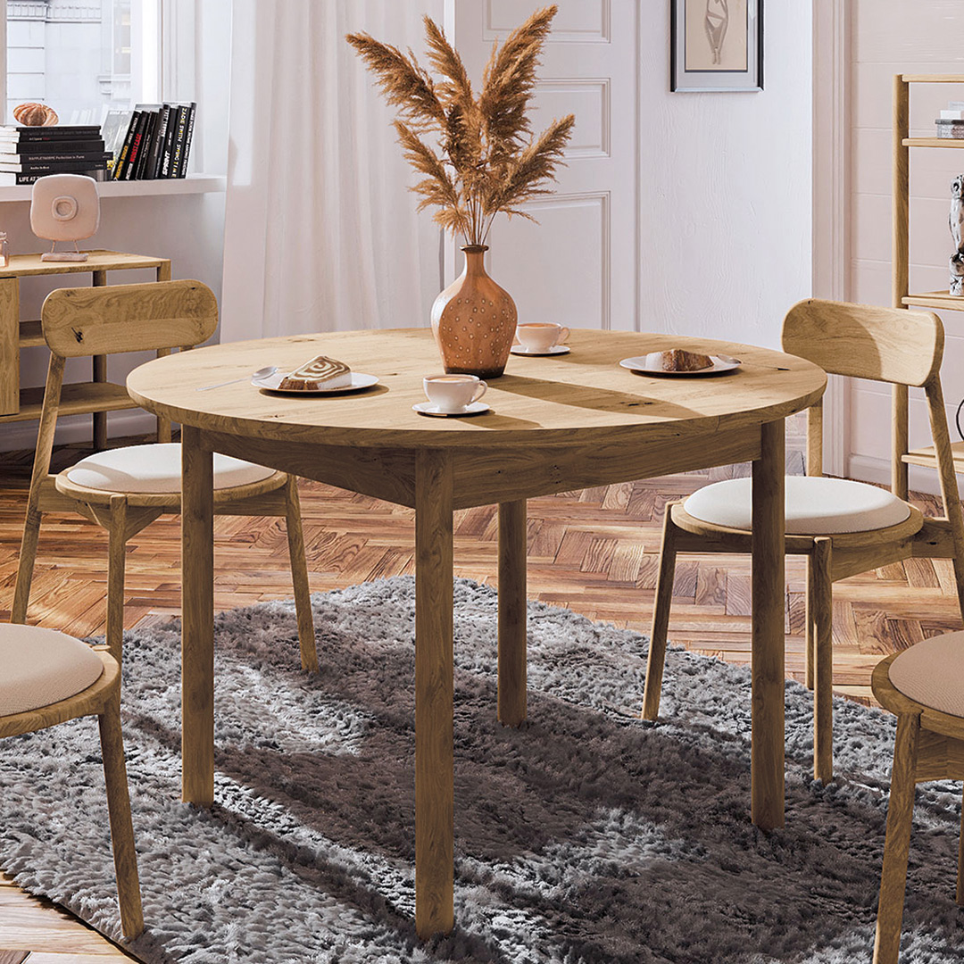Tisch "Rota" - Größe: Ø 100 cm - Holzart: Kernbuche - Farbe: braun von allnatura