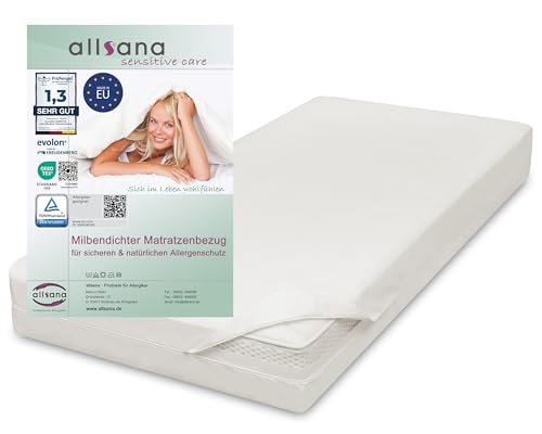 Allsana Allergiker Matratzenbezug 90x200x20 cm | Allergie Bettwäsche | Anti Milben Encasing | Milbenschutz für Hausstauballergiker | allergendichter Zwischenbezug für die Matratze | TÜV geprüft von allsana