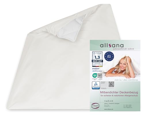 Allsana Allergiker Deckenbezug 140x200 cm | Allergie Bettwäsche | Anti Milben Encasing | Milbenschutz Tuchent Österreich | allergendichter Zwischenbezug für die Bettdecke | TÜV geprüft von allsana