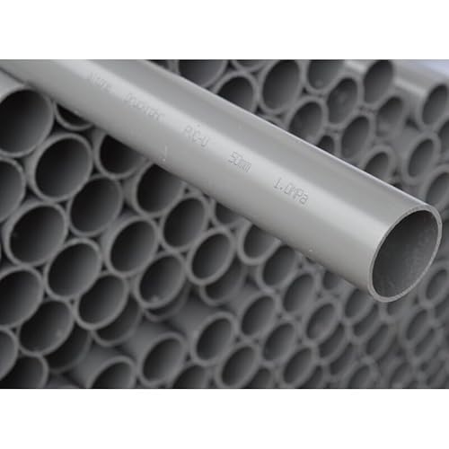 PVC U Rohr 50mm Außendurchmesser - graues Rohr zum Kleben - Meterware von altone