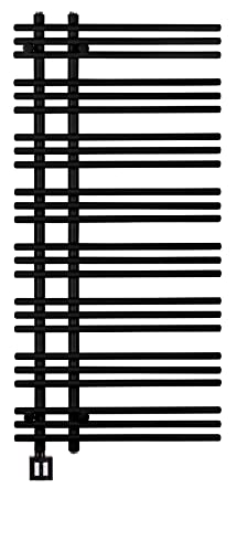 anapont elektrischer Designbadheizkörper - schwarz - Timer-Funktion - Handtuchheizkörper - Badheizung elektrisch - Elektrobadheizkörper - Made in Germany (KTX4, 1300h x 600b) von anapont