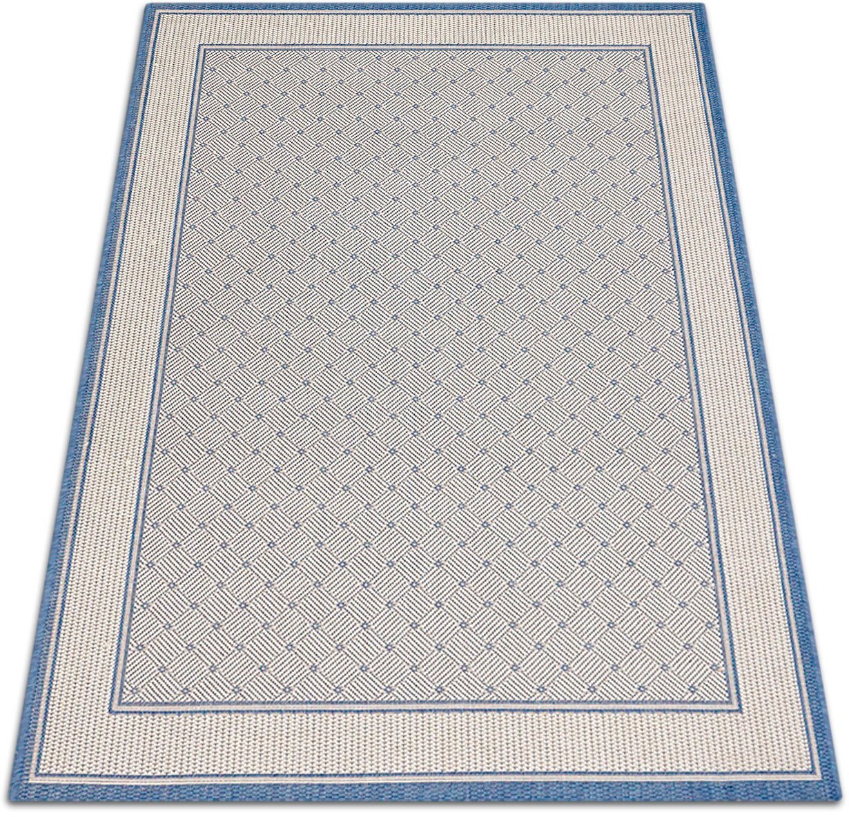 Teppich Faberg, andas, rechteckig, Höhe: 5 mm, Flachgewebe, Sisal-Optik, mit Bordüre, pflegeleicht, Scandi von andas