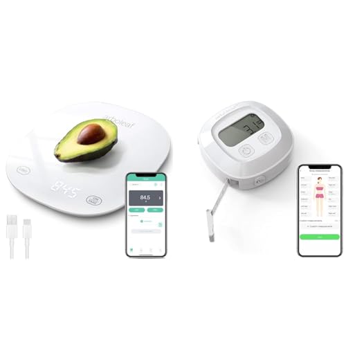 arboleaf Küchenwaage Digital mit App, Waage Küchenwaage Bluetooth & Smart Körperumfangmaßband mit App von arboleaf