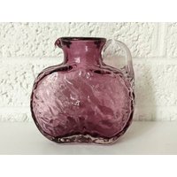 Kleine Vintage Pilgrim Glas Cranberry Nugget Muster Krug Vase von archipel32