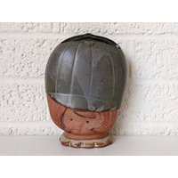 Vintage Keramik Wandtasche | Mod Mädchen Mit Hut Japan Steinzeug von archipel32
