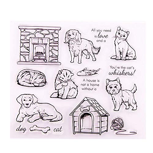 arriettycraft Pet Furry Friend Labrador Hund Katze Kamin Hund Haus Clear Stempel für Kartenherstellung Dekoration und DIY Scrapbooking von arriettycraft